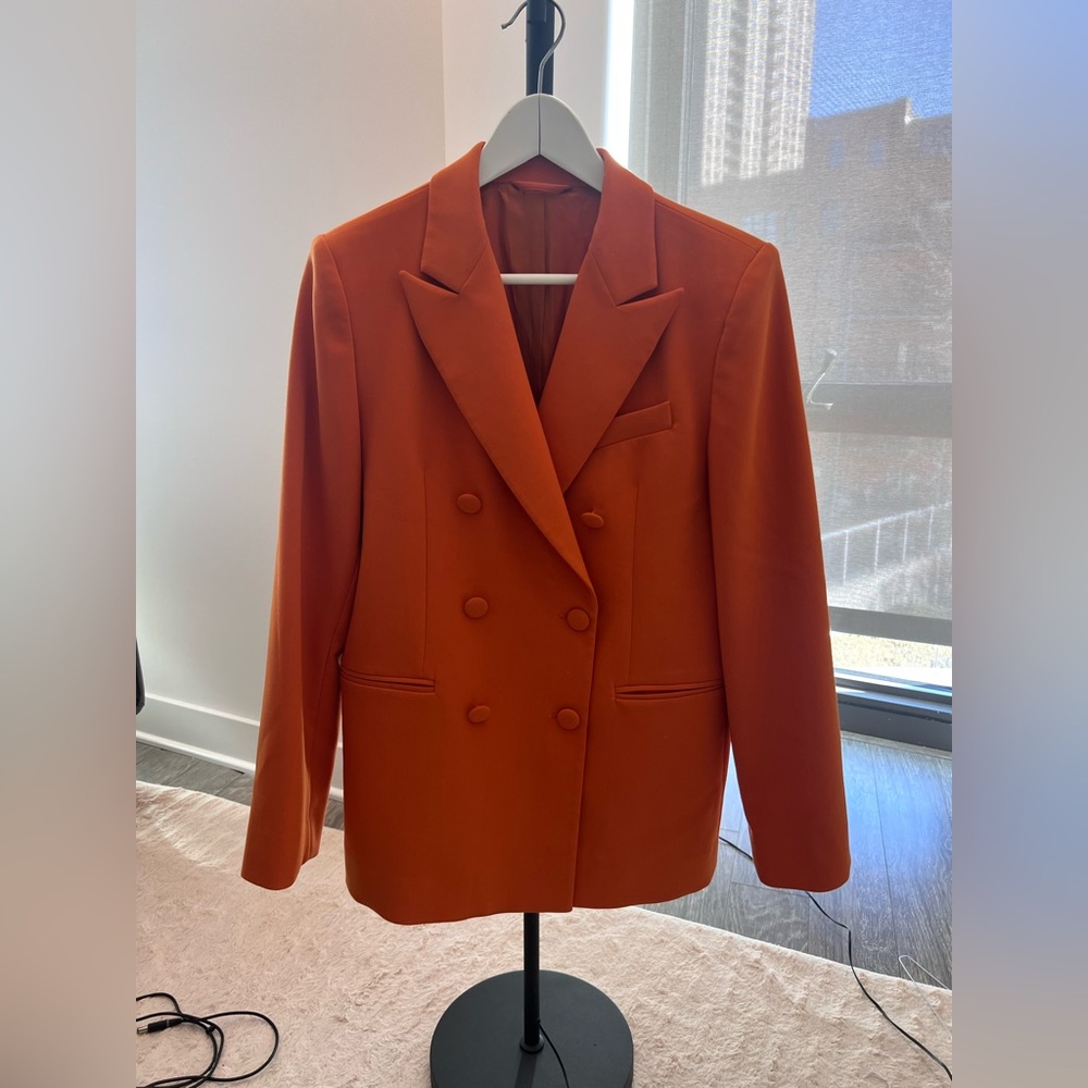 & OTHER STORIES Orange Fitted Blazer Size 4